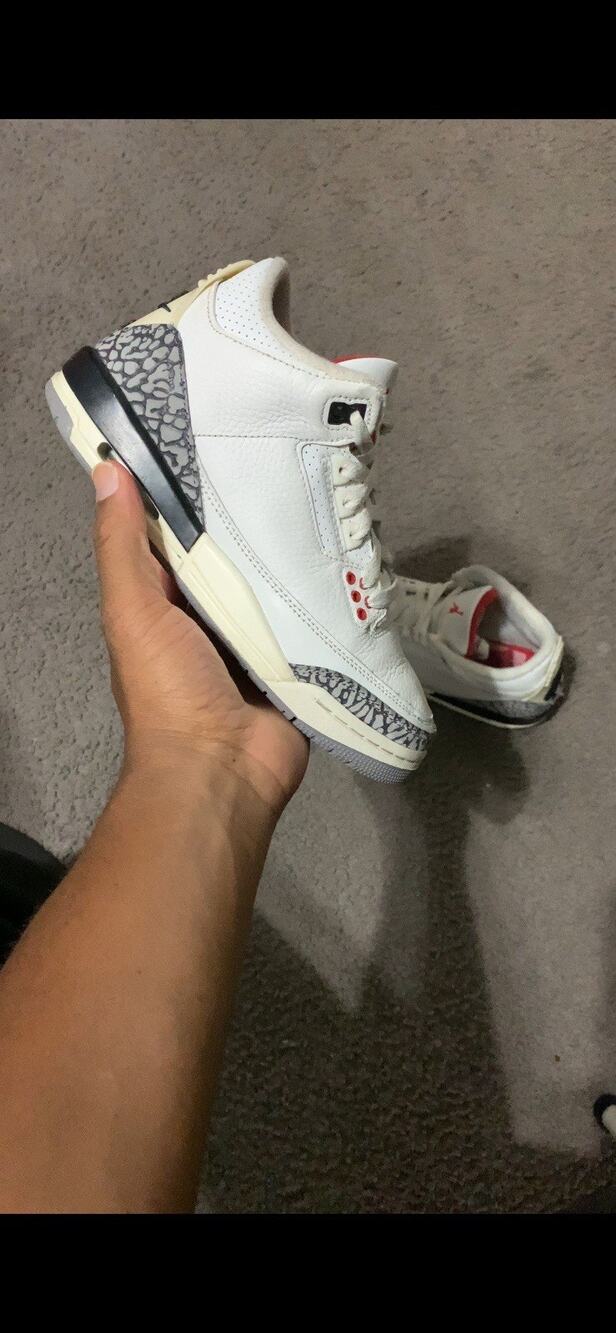 Size 4y- Air Jordan 3 Retro GS White Cement Reimagined DM0967-100